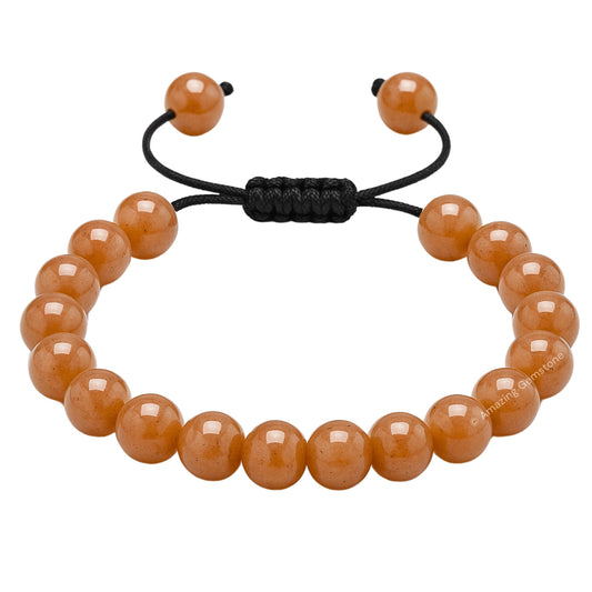 Amazing Gemstone Sunstone Bracelet on wrist with adjustable fit for comfortable all-day wear.