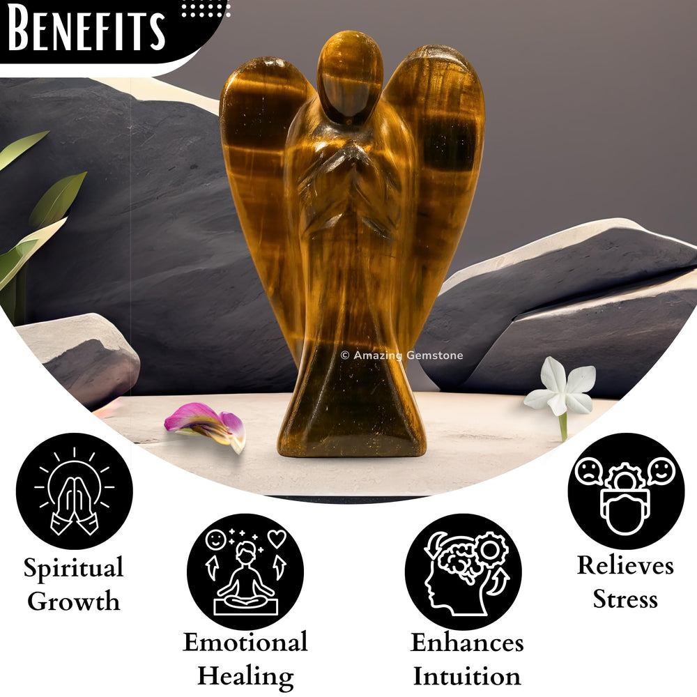 Amazing Gemstone Tiger Eye Angel face with smooth crystal facets