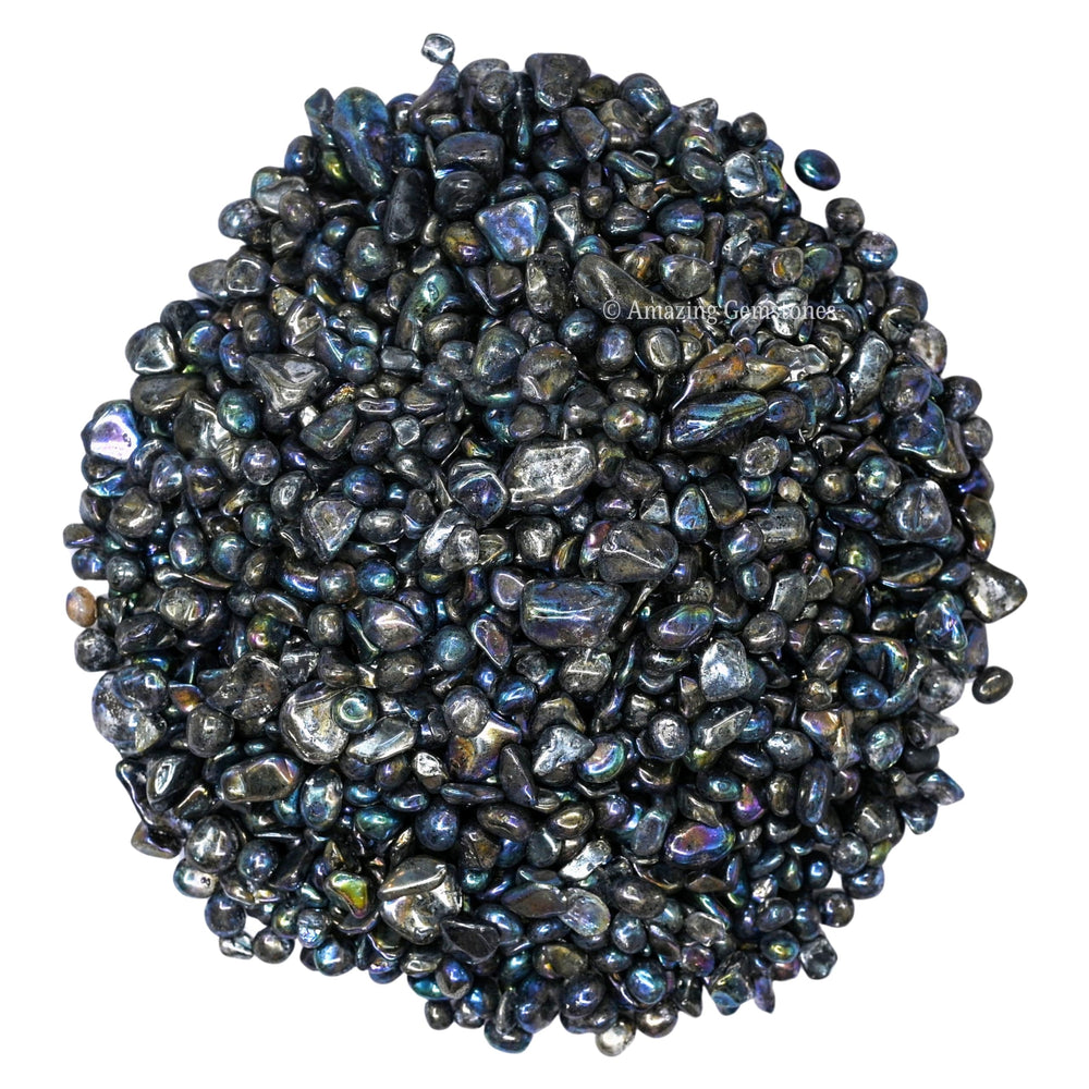Amazing Gemstone titanium aura quartz chips for DIY decor, natural sparkle for crafts.
