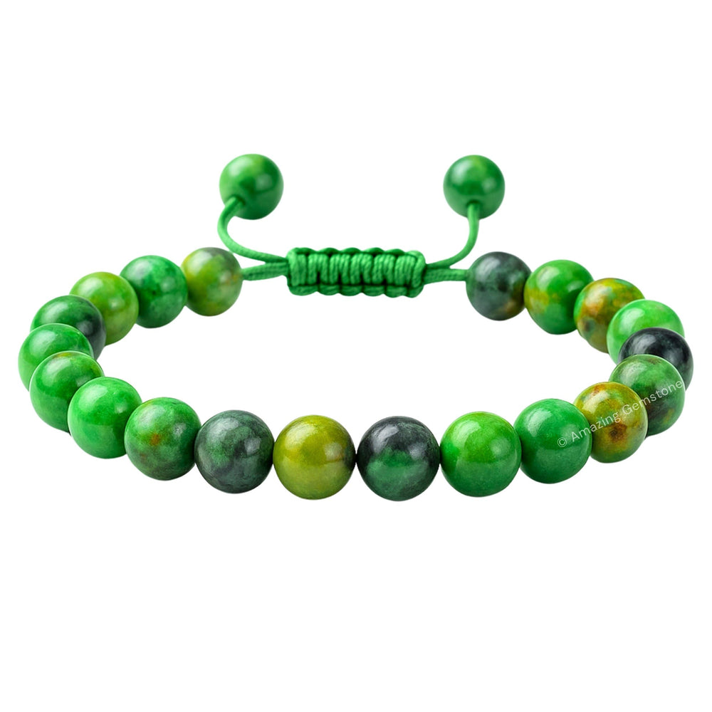 Amazing Gemstone Variscite bracelet close-up beads for grounding and everyday wear.