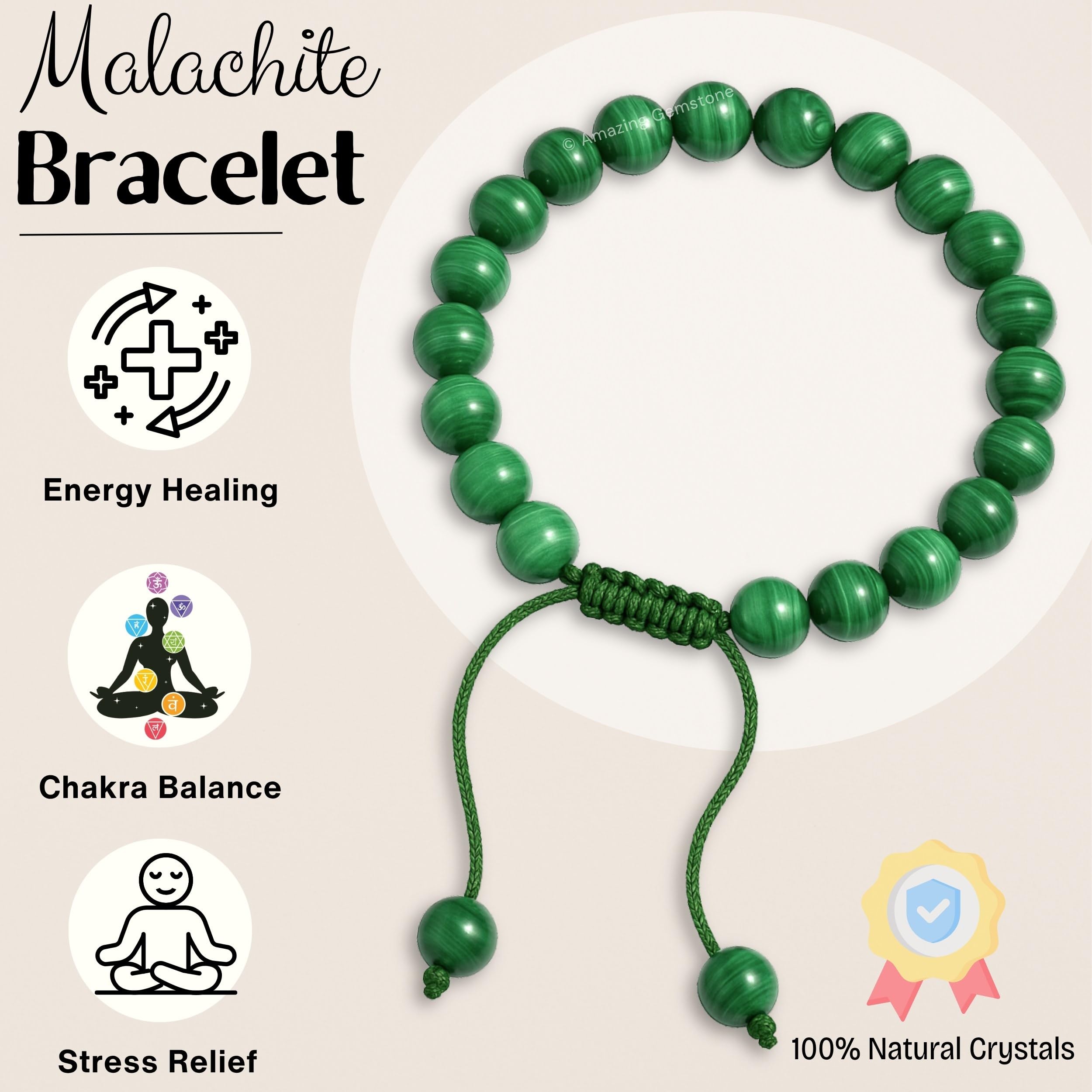 Amazing Gemstone unisex bracelet suitable for women and men, ideal as a gift.