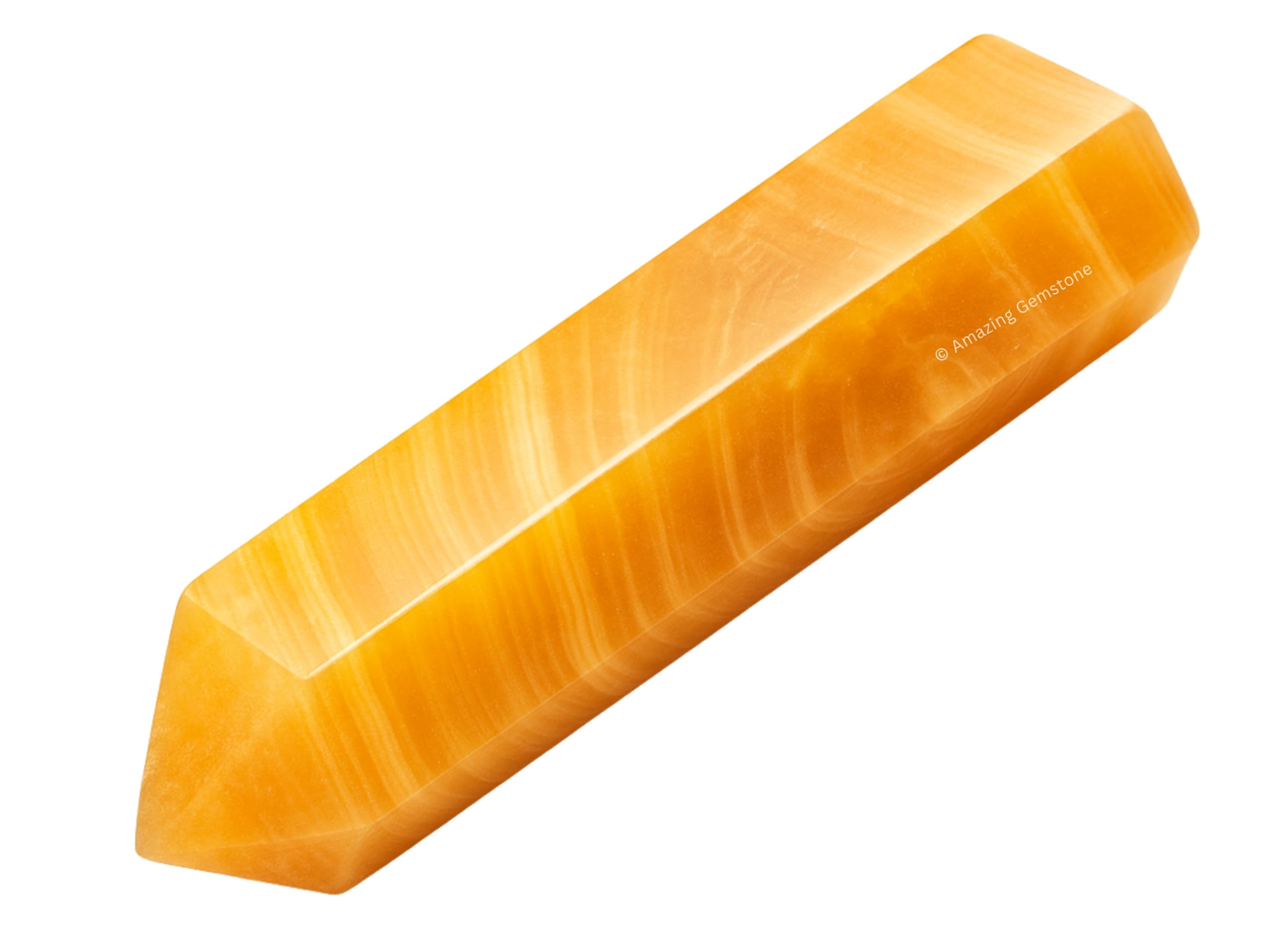Amazing Gemstone Yellow Calcite Tower grid setup fosters focused intention