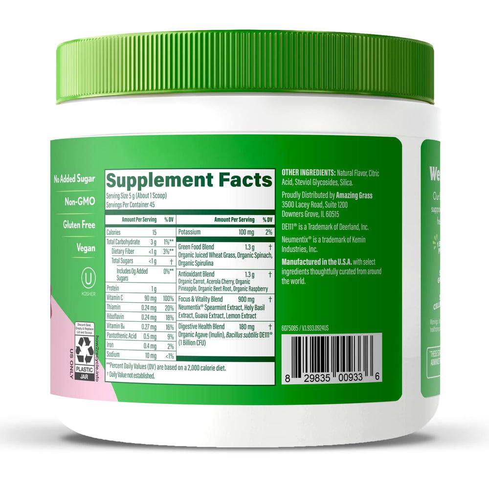 Amazing Grass 30-serving tub ready for daily nutrition routine.