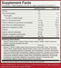 Amazing Grass Electrolyte Tablets in a glass showcasing greens and electrolytes for daily hydration.