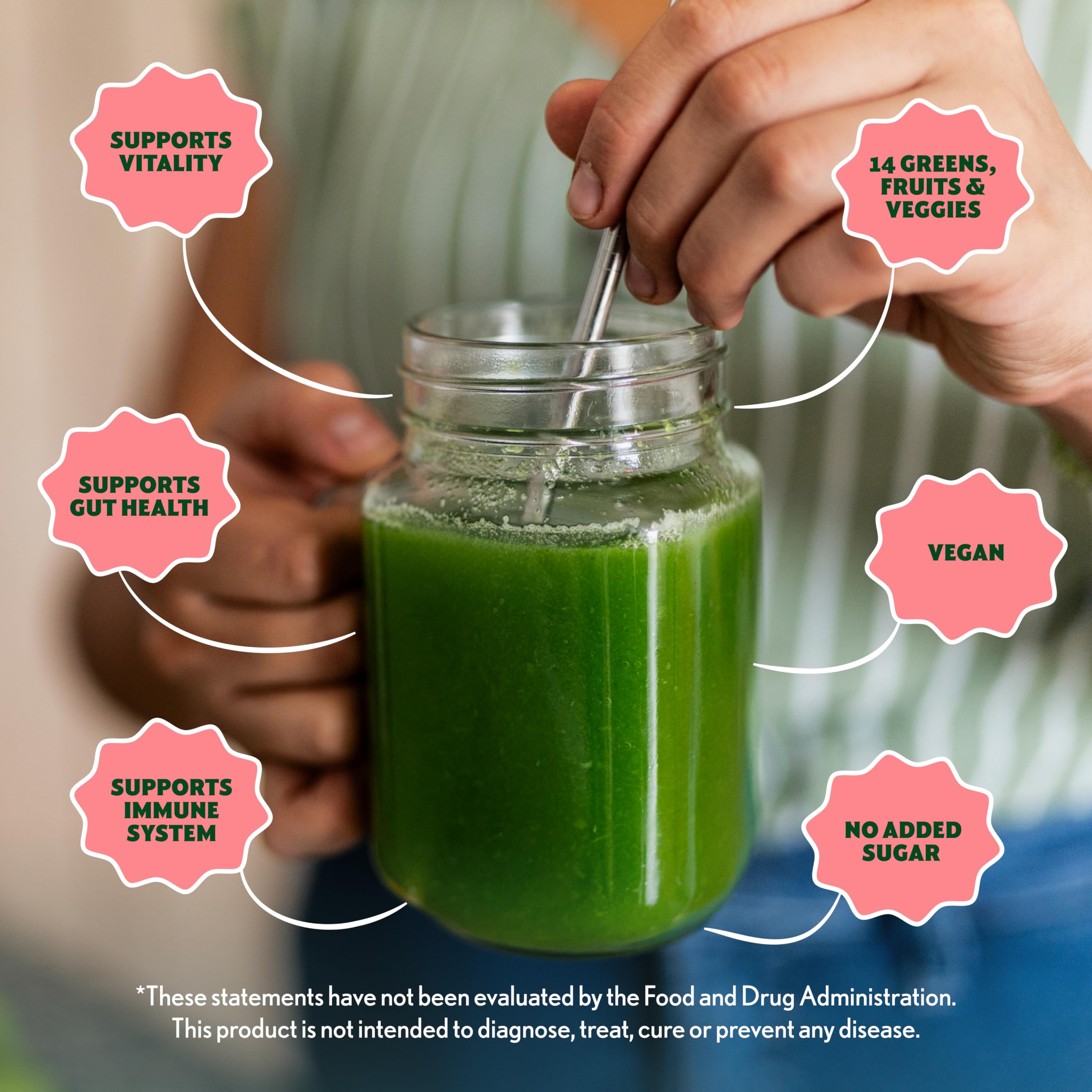 Amazing Grass Green Superfood Energy caffeine source from yerba mate and matcha supports focus.