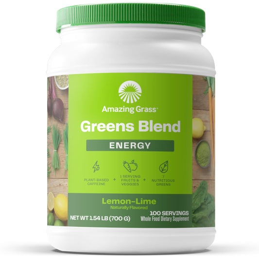 Amazing Grass Green Superfood Energy lemon-lime canister for daily greens