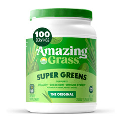 Amazing Grass Greens Blend bottle pour for a quick greens boost
