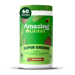 Amazing Grass Greens Superfood powder bottle highlights organic greens for daily nutrition