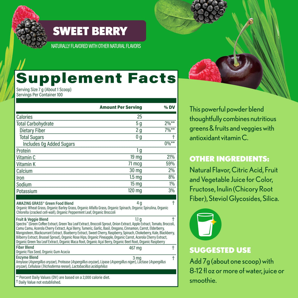 Amazing Grass Greens Superfood spirulina beet root visual highlights vibrant color and nutrients