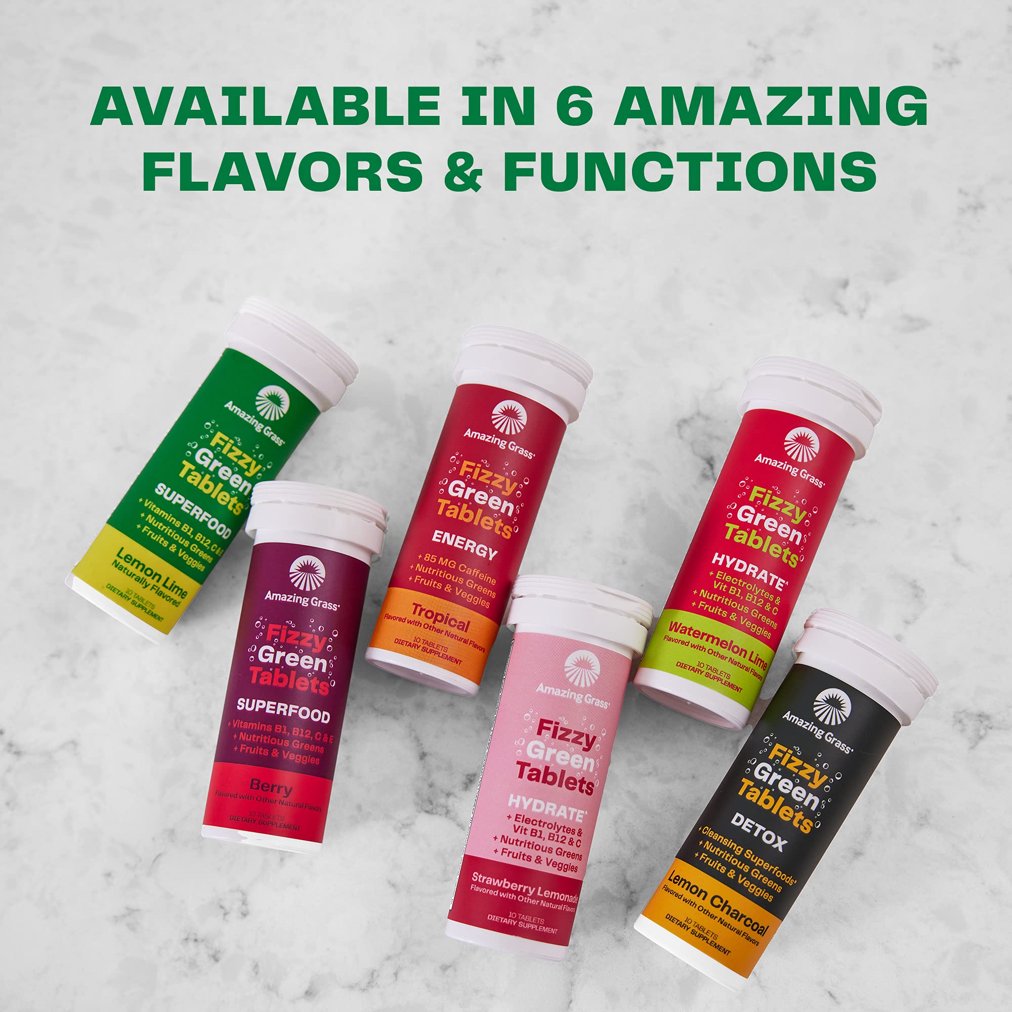 Spirulina and chlorella included for antioxidant-rich greens.