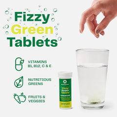 Tube packaging holding six to ten tablets for on-the-go use.