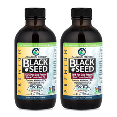 Amazing Herbs Black Seed Oil bottle pour for easy daily dosing and wellness support