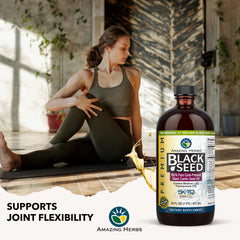 Routine-friendly Amazing Herbs Black Seed Oil for daily wellness use.
