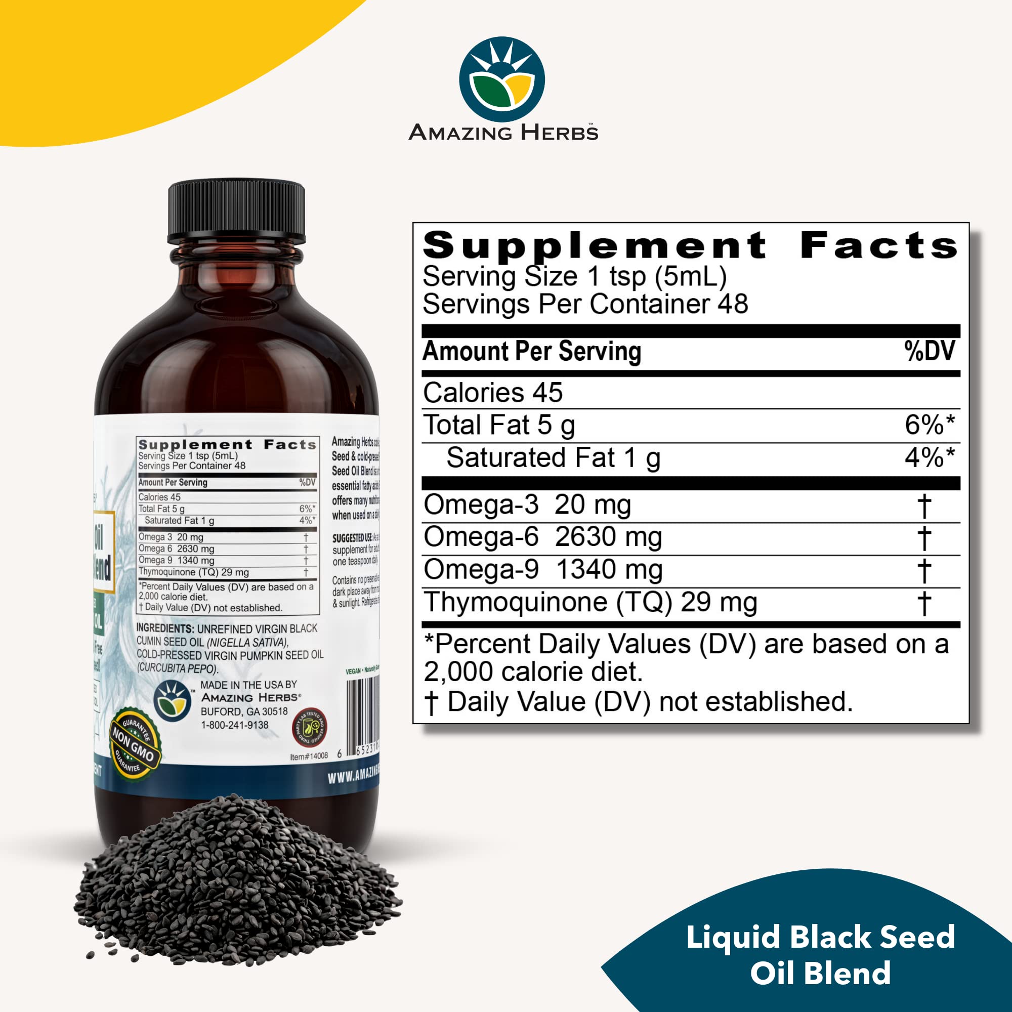Amazing Herbs cold-pressed oil extraction preserves nutrients
