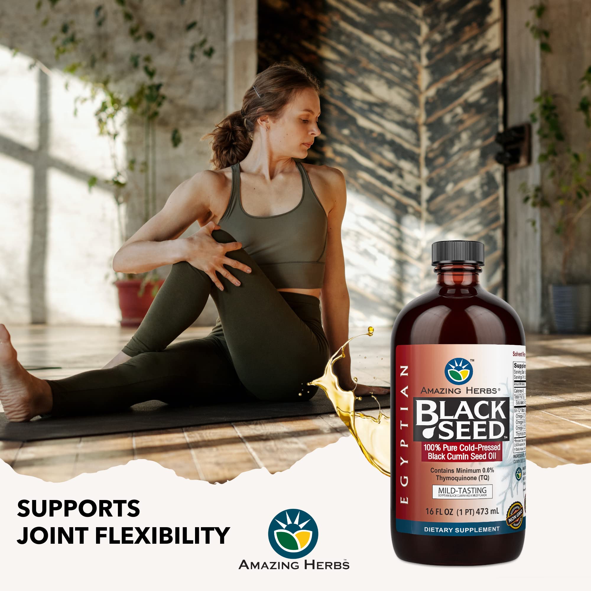 Amazing Herbs Cold-Pressed USA process preserves nutrients in oil.