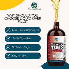 Amazing Herbs Organic Egyptian Nigella seeds emphasize pesticide-free sourcing.
