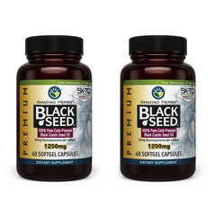 Amazing Herbs Premium Black Seed Oil Capsules bottle front, ideal for daily wellness routines.