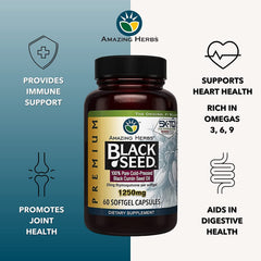 Amazing Herbs bottle label close-up reinforces quality and trust in premium capsules.