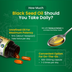 Amazing Herbs Black Seed Oil on kitchen scene ready for use.