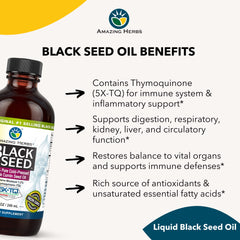 Screw cap on Amazing Herbs Black Seed Oil for secure freshness during travel