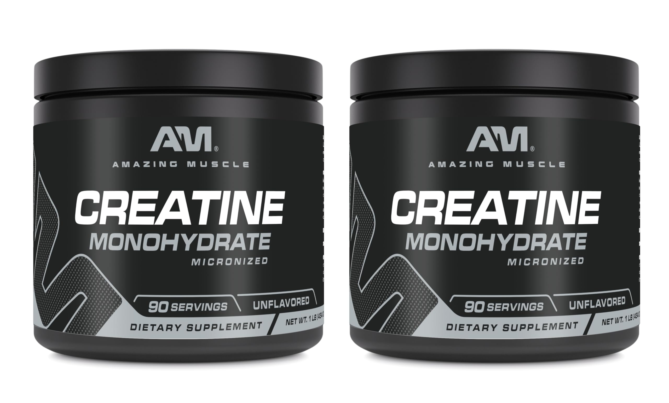 Amazing Muscle creatine monohydrate powder jar for post-workout fueling and smooth mixing