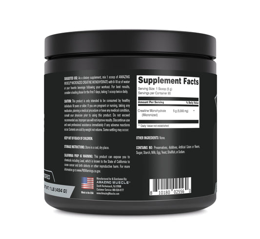 Amazing Muscle creatine monohydrate scoop for convenient daily dosing during training
