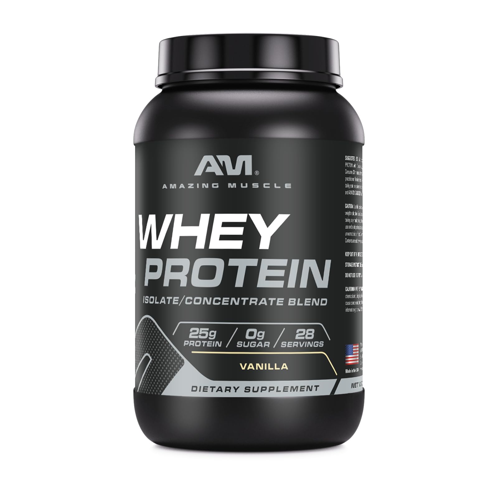 Amazing Muscle whey powder shake glass demonstrates fast dissolving formula for smooth shakes