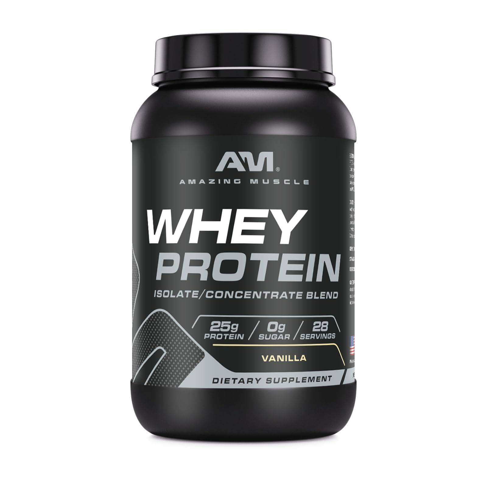 Amazing Muscle whey powder tub in vanilla for a convenient protein boost after workouts