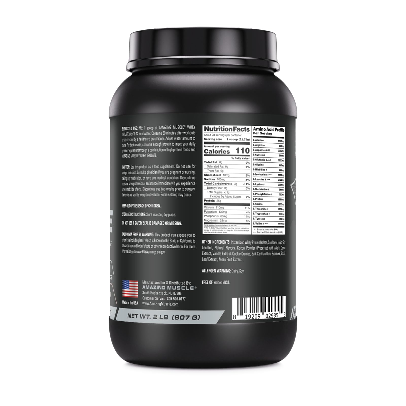 Amazing Muscle whey protein isolate scoop ready for fast, precise servings