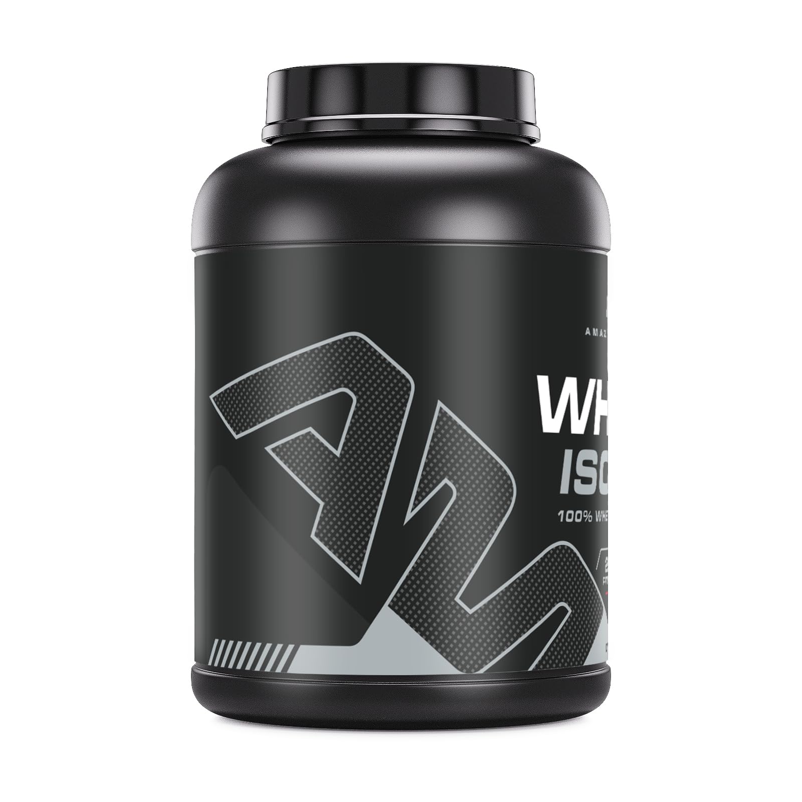 Amazing Muscle Whey Isolate tub with clear labeling and purity.