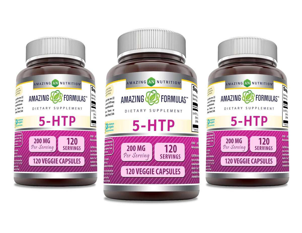 Amazing Nutrition Amazing Formulas 5-HTP bottle for daily use.