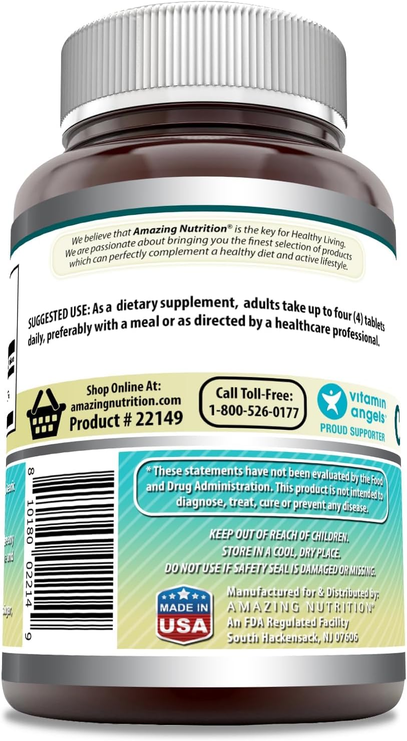 Close-up of smooth, easy-to-swallow Amazing Formulas calcium citrate tablets.