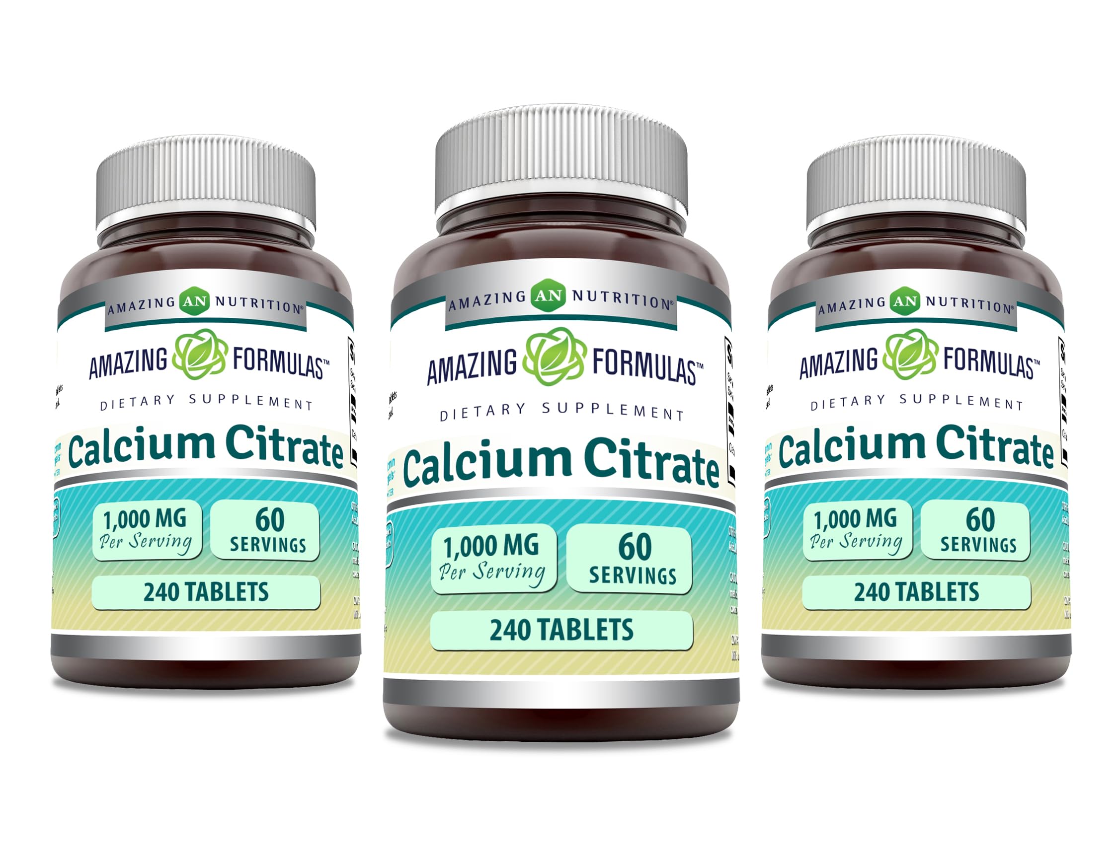 Amazing Formulas calcium citrate tablets front view for daily calcium intake.
