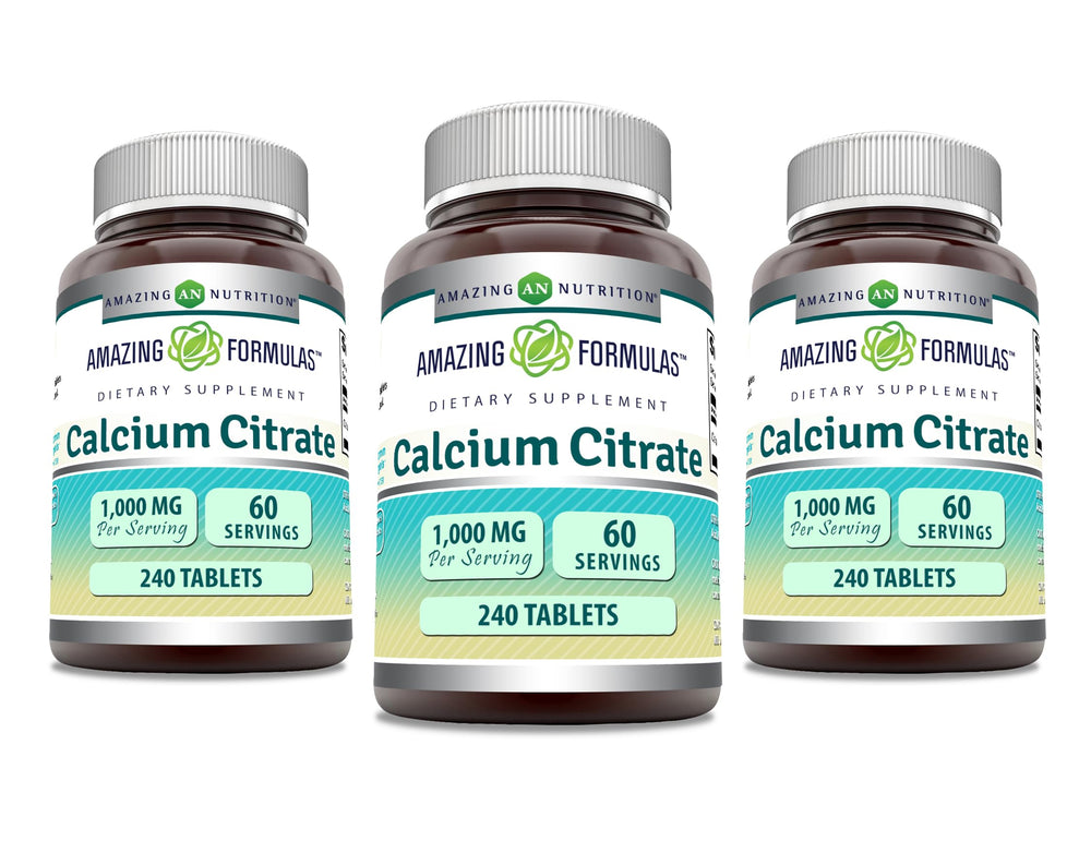 Amazing Formulas calcium citrate tablets front view for daily calcium intake.
