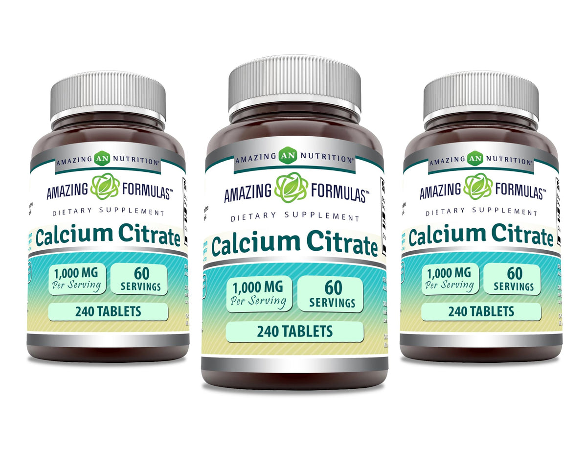 Amazing Formulas calcium citrate tablets front view for daily calcium intake.