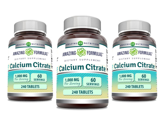 Amazing Formulas calcium citrate tablets front view for daily calcium intake.