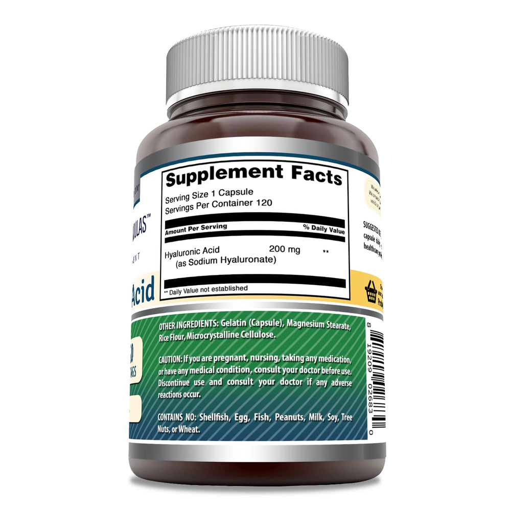 Amazing Nutrition Amazing Formulas HA 200 mg capsules in convenient 3-pack packaging.