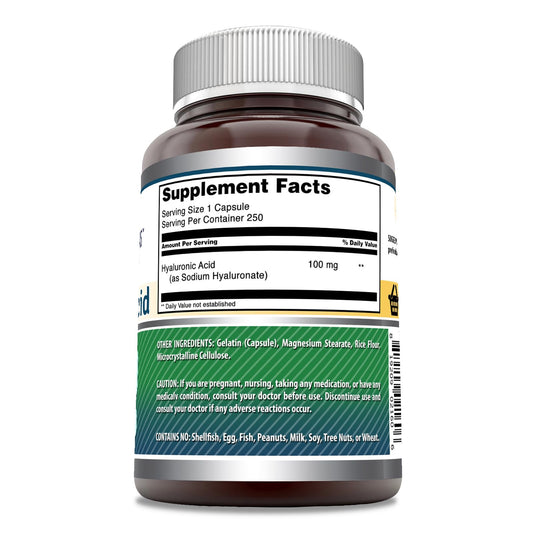 Amazing Formulas hyaluronic acid capsules closeup show easy-to-swallow softgel for daily support