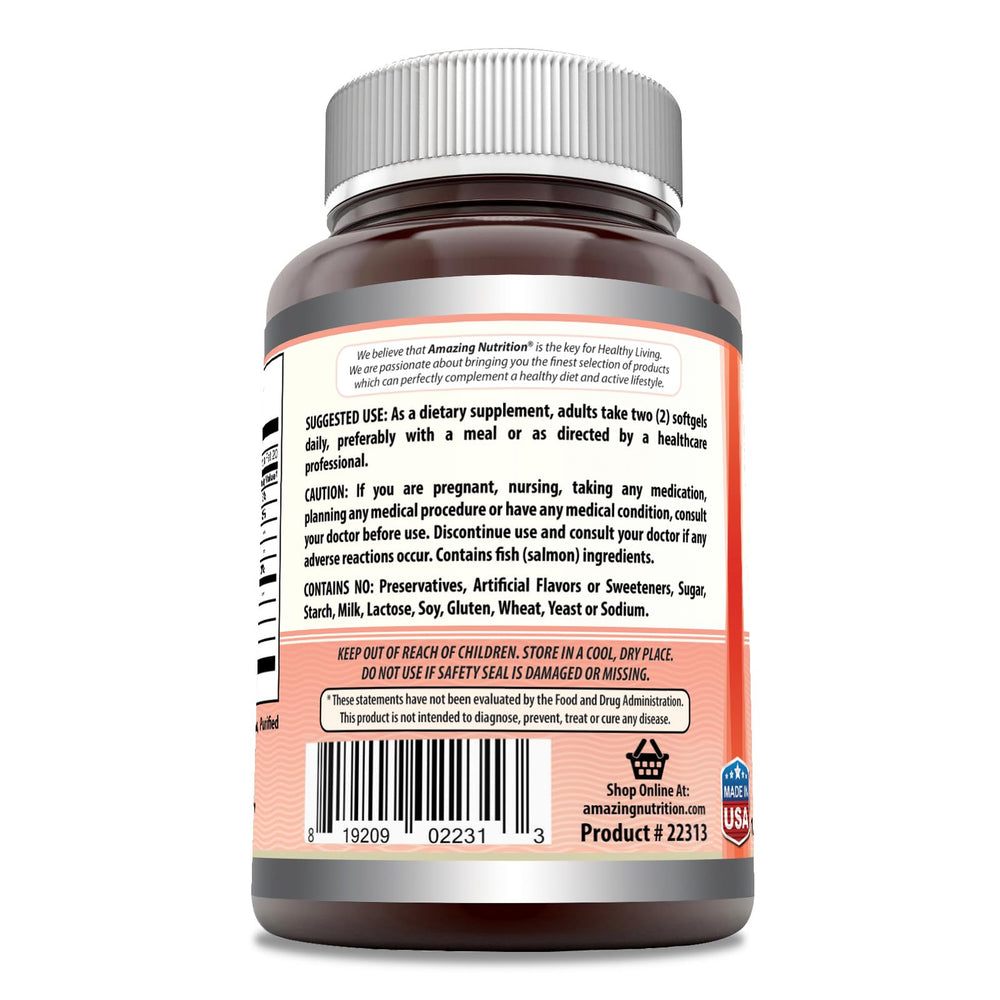 Amazing Nutrition label on the bottle highlighting purity and testing