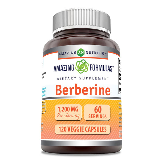 Amazing Nutrition Amazing Formulas Berberine bottle front indicates potent daily wellness support