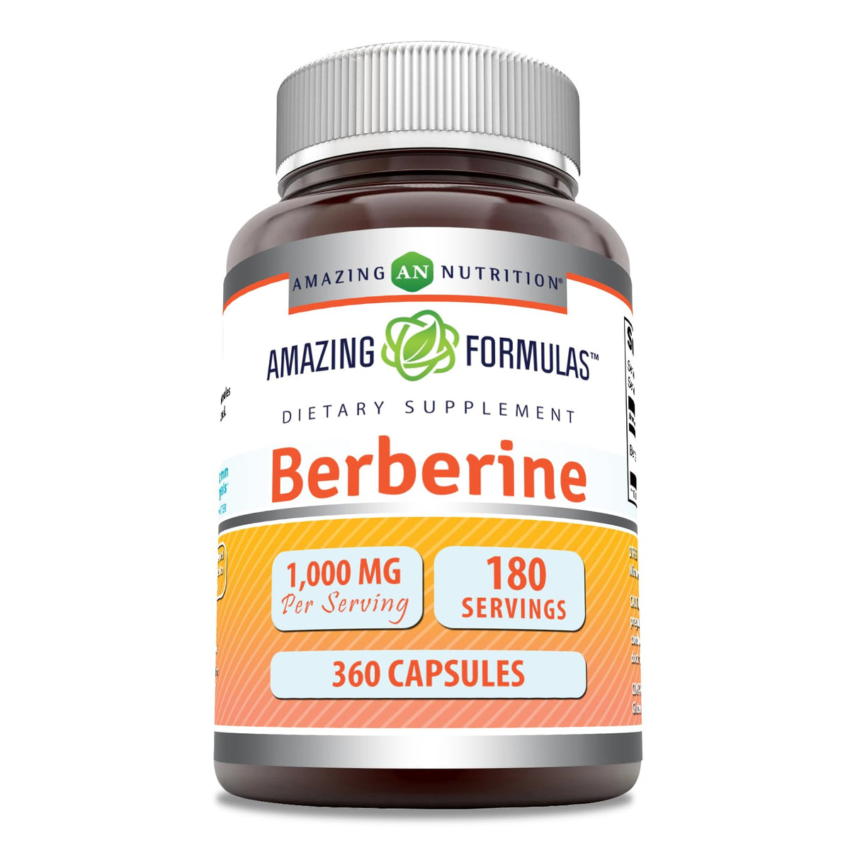 Amazing Nutrition Berberine 1000mg bottle with clear label for daily wellness decisions.