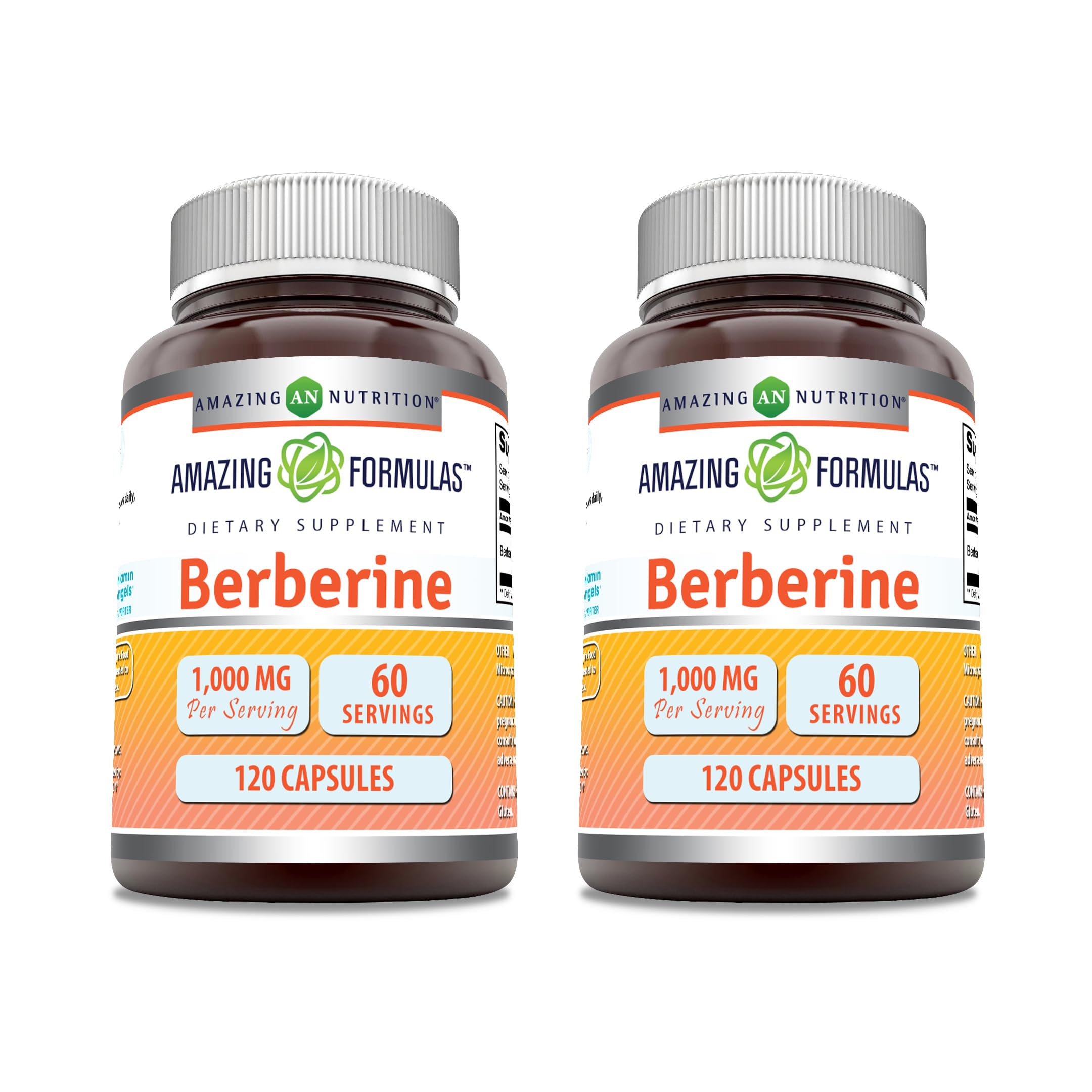 Amazing Nutrition berberine bottle showing 1000mg per serving for everyday supplementation