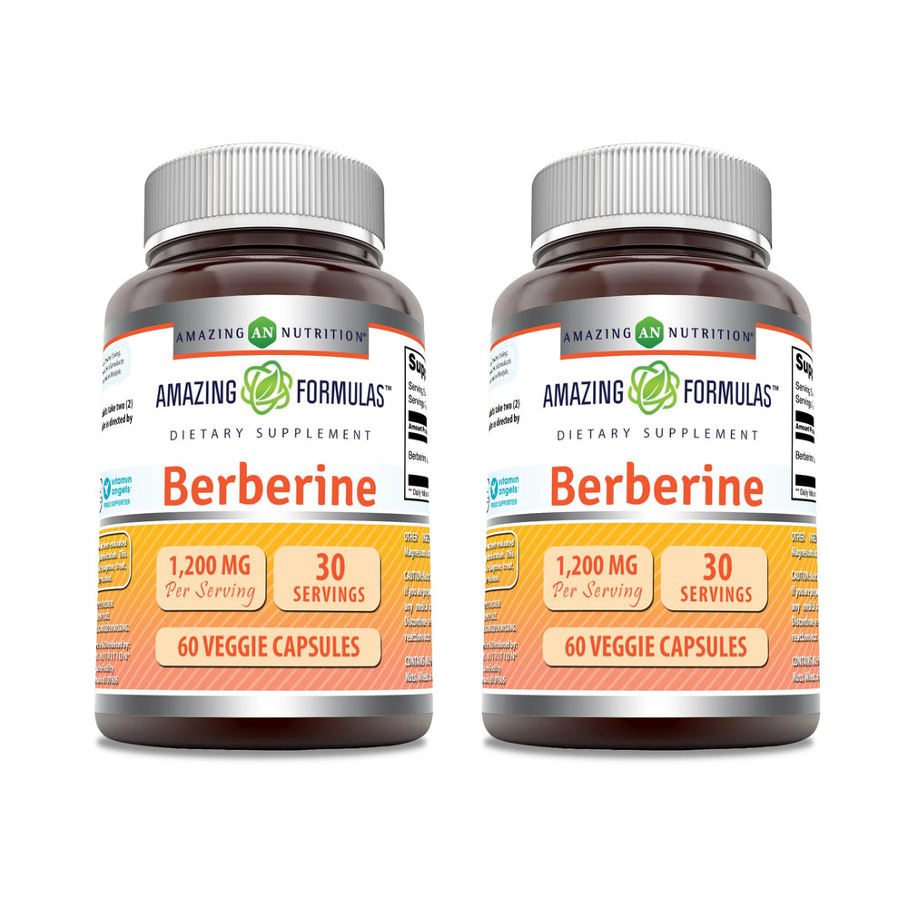 Amazing Nutrition Berberine bottle front with 60 vegetarian capsules for daily wellness