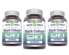 Amazing Nutrition Black Cohosh bottle with capsules for daily wellness support (gluten-free, non-GMO)