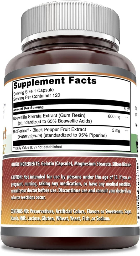 Amazing Nutrition boswellia capsules for convenient daily supplementation.