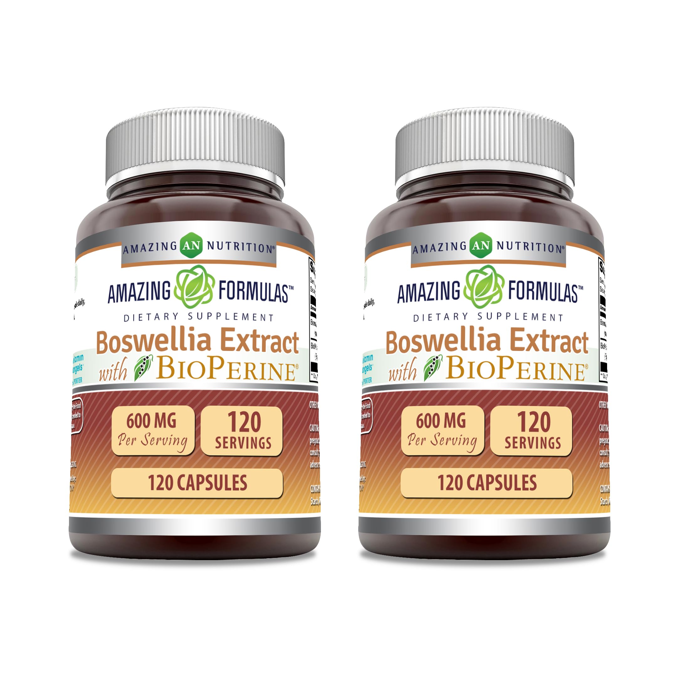 Amazing Nutrition boswellia extract bottle with Bioperine promoting daily joint support.