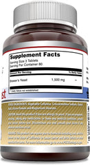Amazing Nutrition Brewers Yeast 1500mg tablets close-up showing compact, easy to swallow form.