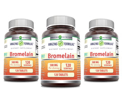 Amazing Nutrition Bromelain 500mg tablets front view easy-to-swallow daily supplement.