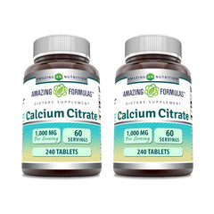 Amazing Nutrition calcium citrate 1000 mg bottle with clear label supports daily bone wellness