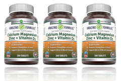 Amazing Nutrition calcium magnesium zinc bottle front view for daily mineral support